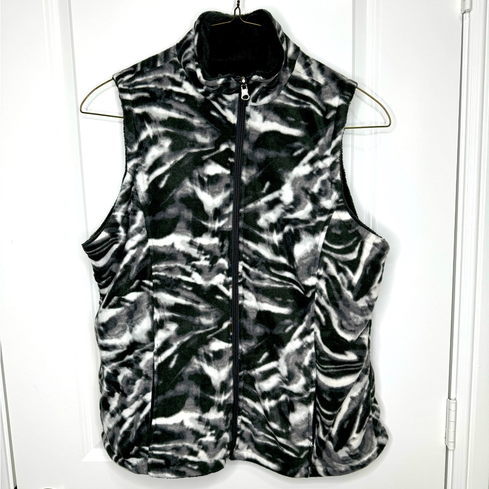 French Laundry Woman Gray/Black/White Polyester Vest Women’s XL